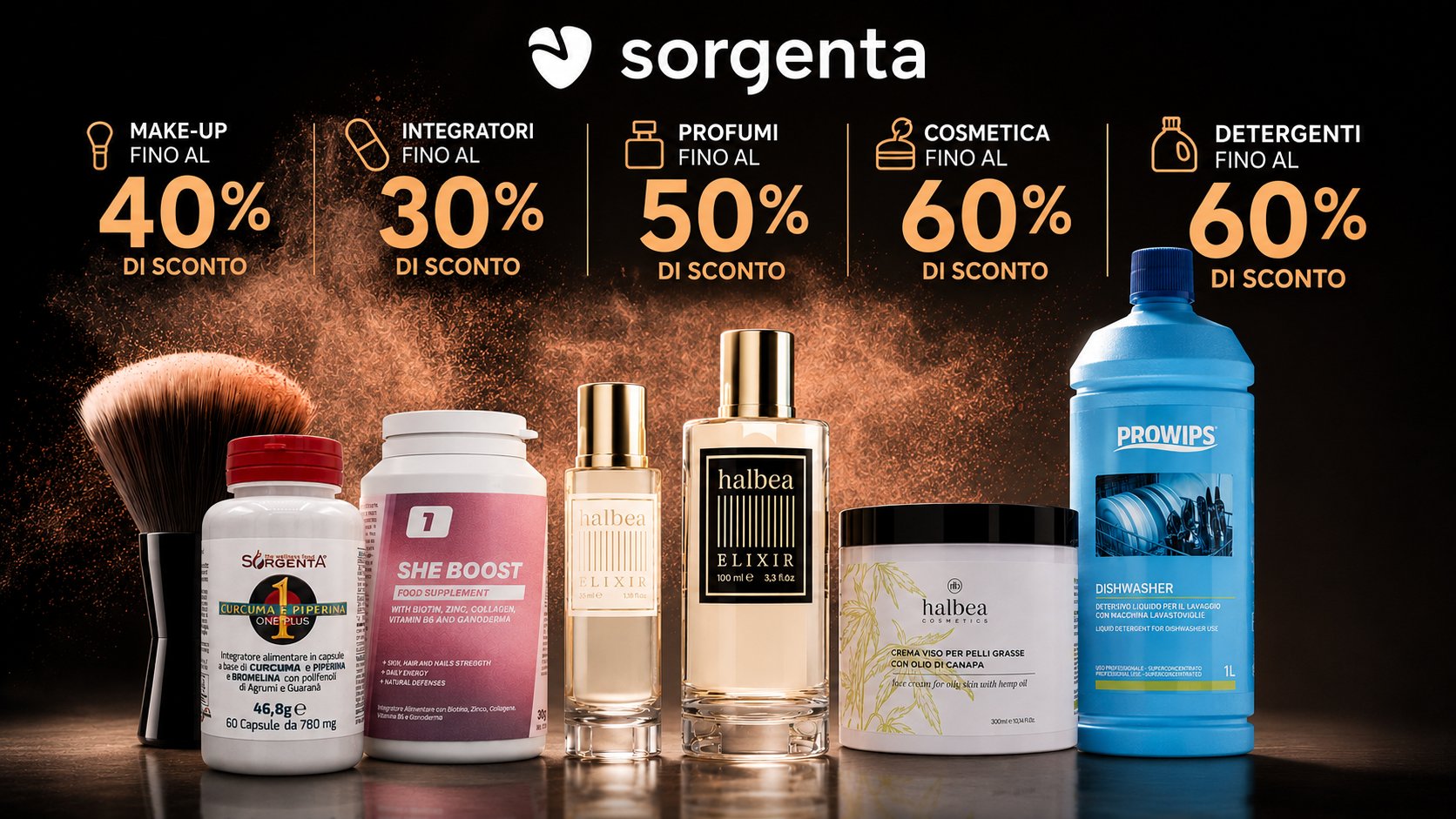 Sconti esclusivi Sorgenta per collaboratori — fino al 60% sui prodotti italiani